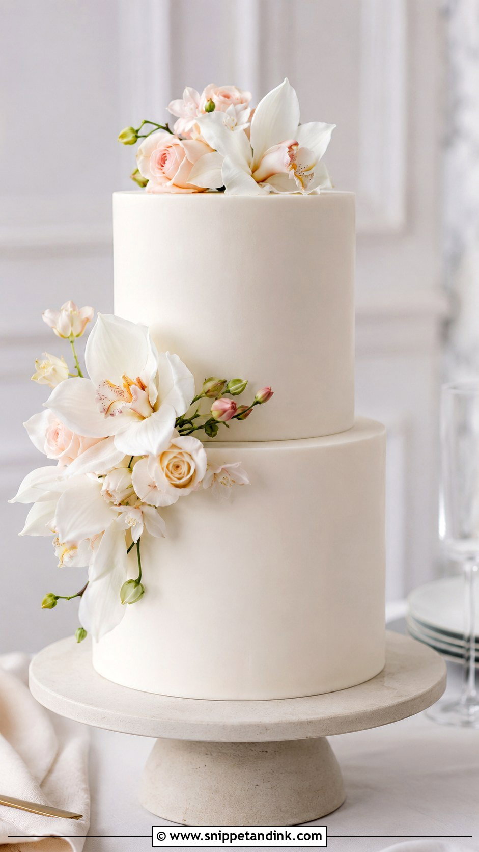 Minimalist Floral Wedding Cake - Snippet and Ink - 20 Floral Cake Designs for Wedding