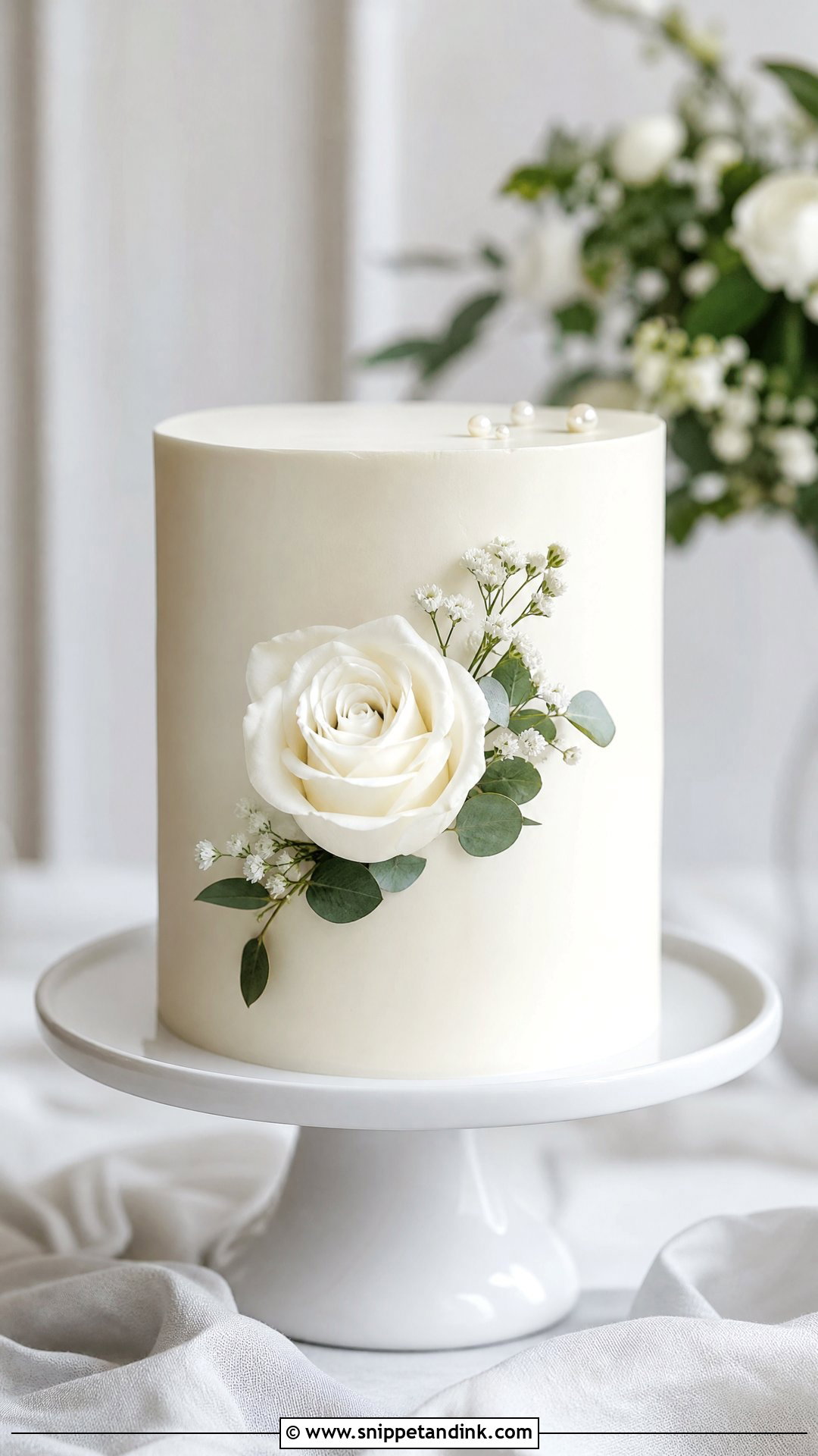 Minimalist Flower Wedding Cake - Snippet and Ink - 25 Flower Theme Cake Ideas for Wedding