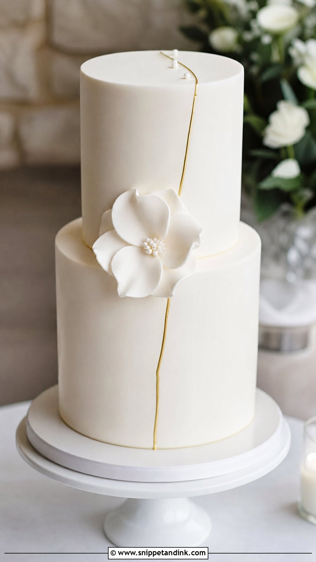 Minimalist Fondant Wedding Cake - Snippet and Ink - 35 Fondant Cakes for Wedding