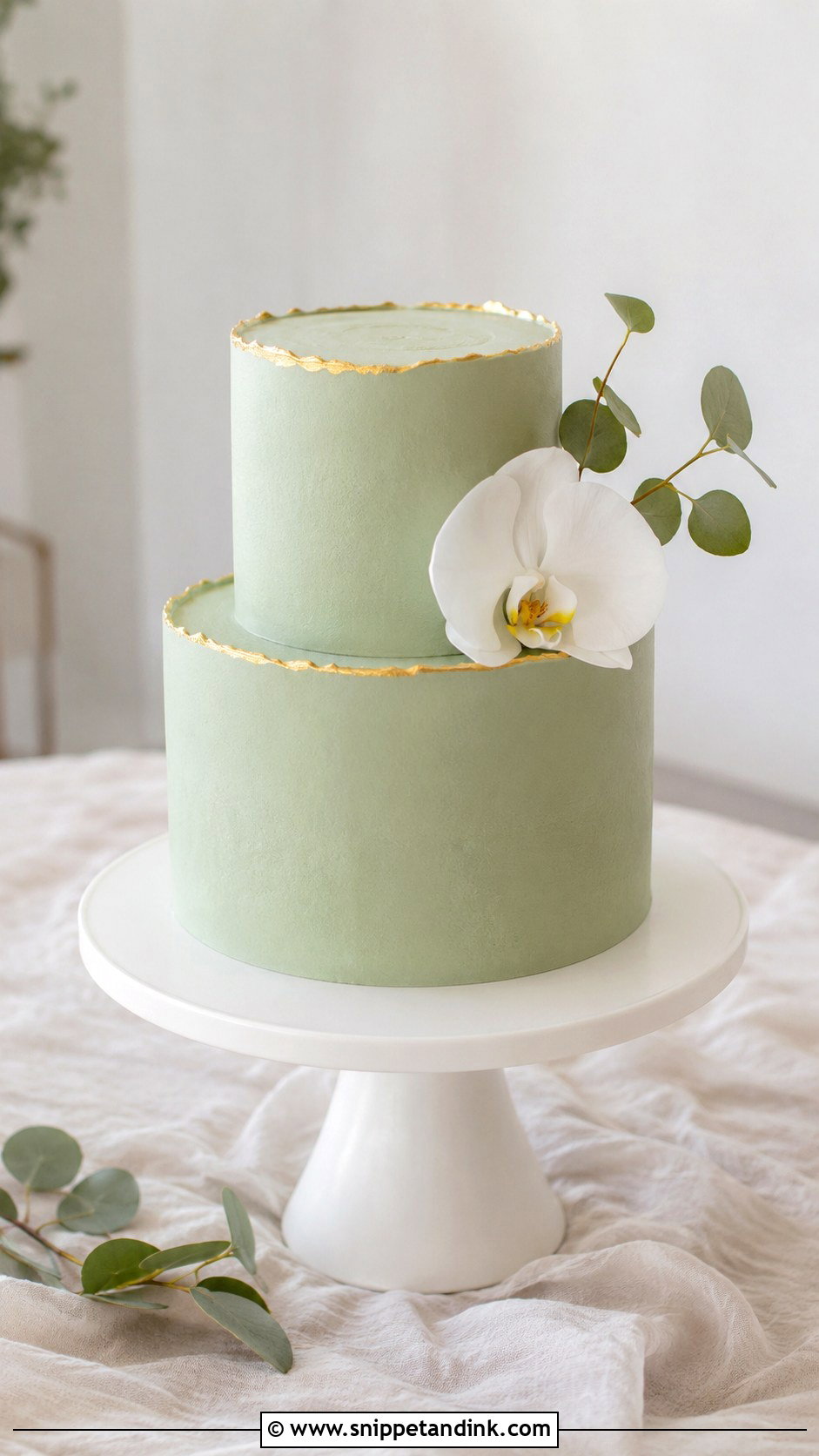 Minimalist Green Wedding Cake - Snippet and Ink - 25 Elegant Green Wedding Cake Ideas