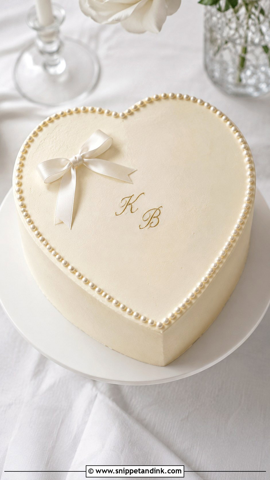 Minimalist Heart Shape Wedding Cake - Snippet and Ink - 20 Heart Shape Cake Ideas for Wedding