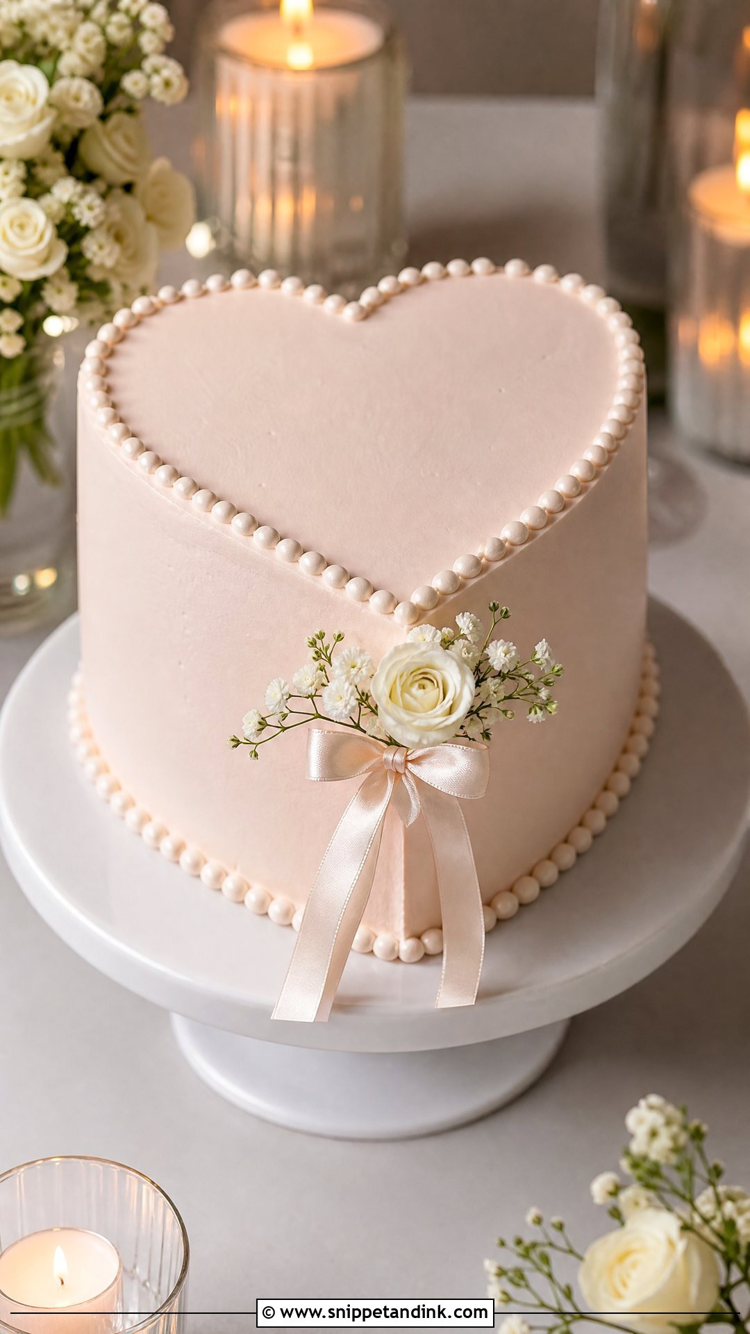 Minimalist Heart Wedding Cake - Snippet and Ink - 25 Minimalist Wedding Cake Ideas