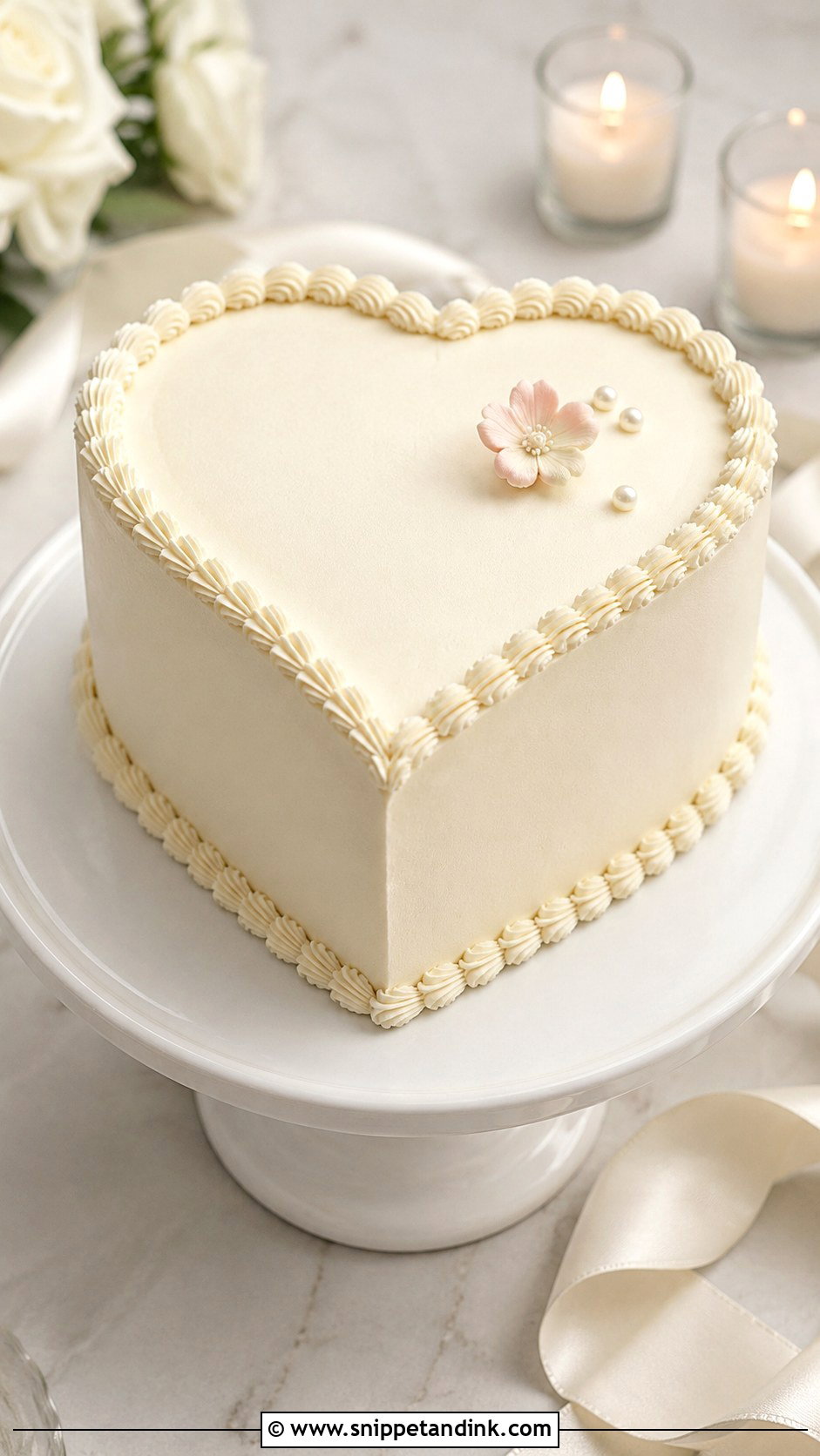 Minimalist Heart Wedding Cake - Snippet and Ink - 20 Minimalist Wedding Cake Designs