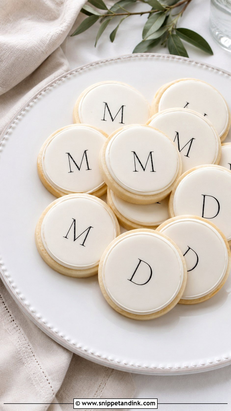 Minimalist Initial Wedding Cookies - Snippet and Ink - 20 Initial Wedding Cookies