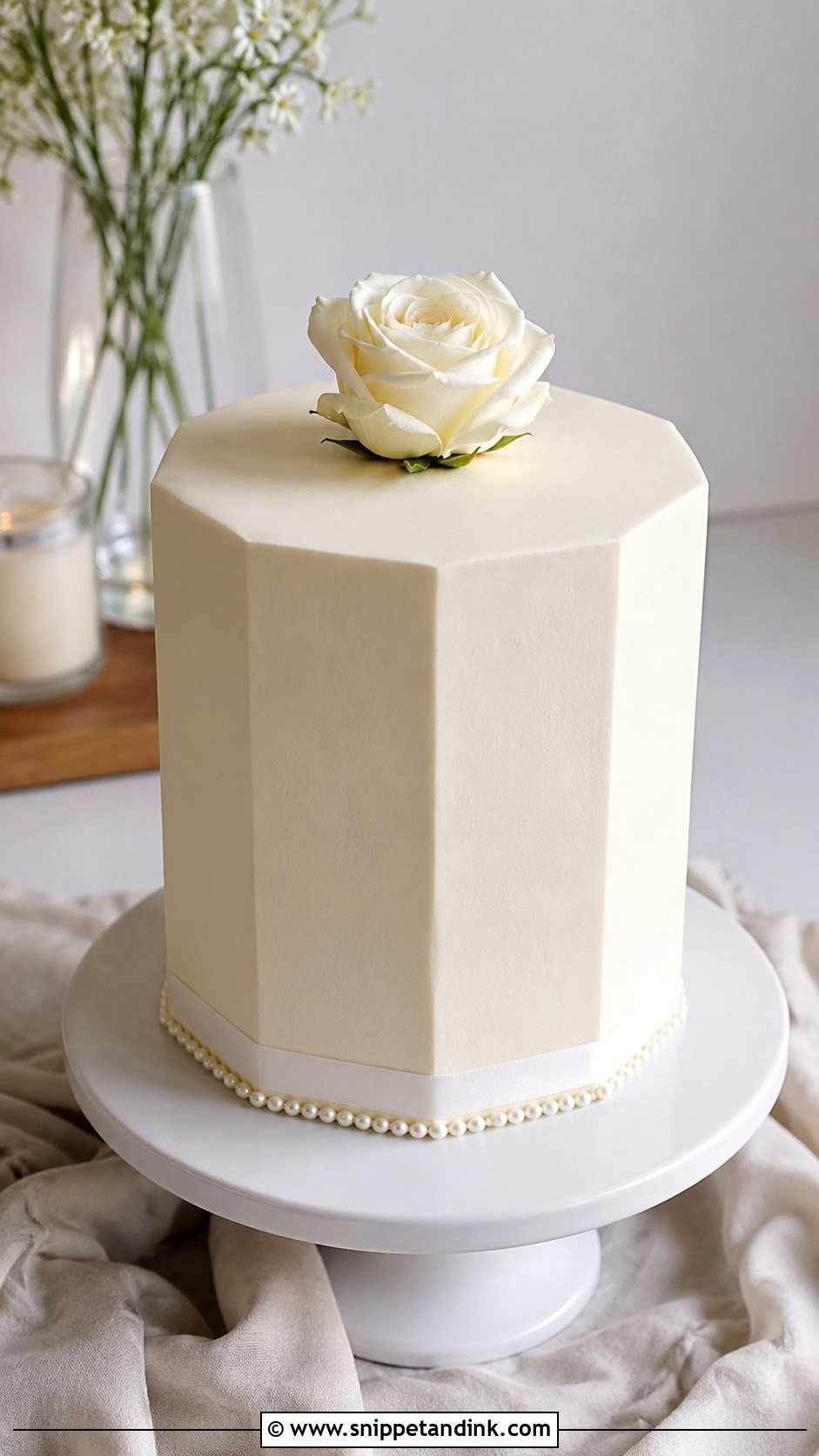 Minimalist Octagon Wedding Cake - Snippet and Ink - 20 Octagon Wedding Cake Ideas