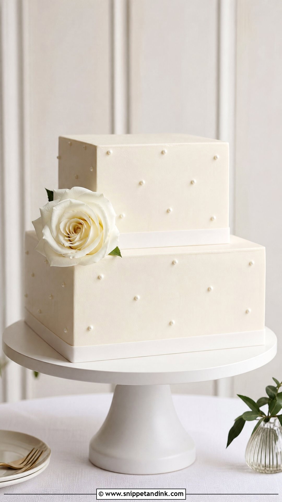 Minimalist Square Wedding Cake - Snippet and Ink - 20 Square Wedding Cakes