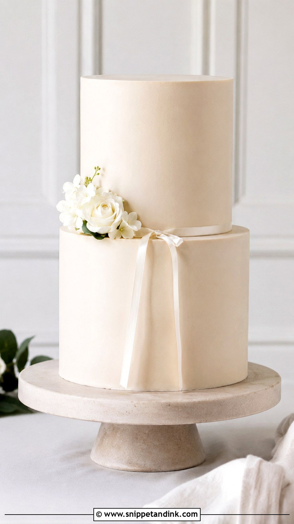 Minimalist Two Tier Buttercream Wedding Cake - Snippet and Ink - 30 Simple Buttercream Two Tier Wedding Cake Ideas