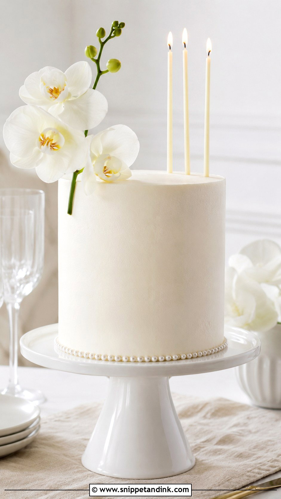 Minimalist Wedding Birthday Cake - Snippet and Ink - 20 Wedding Birthday Cake Ideas
