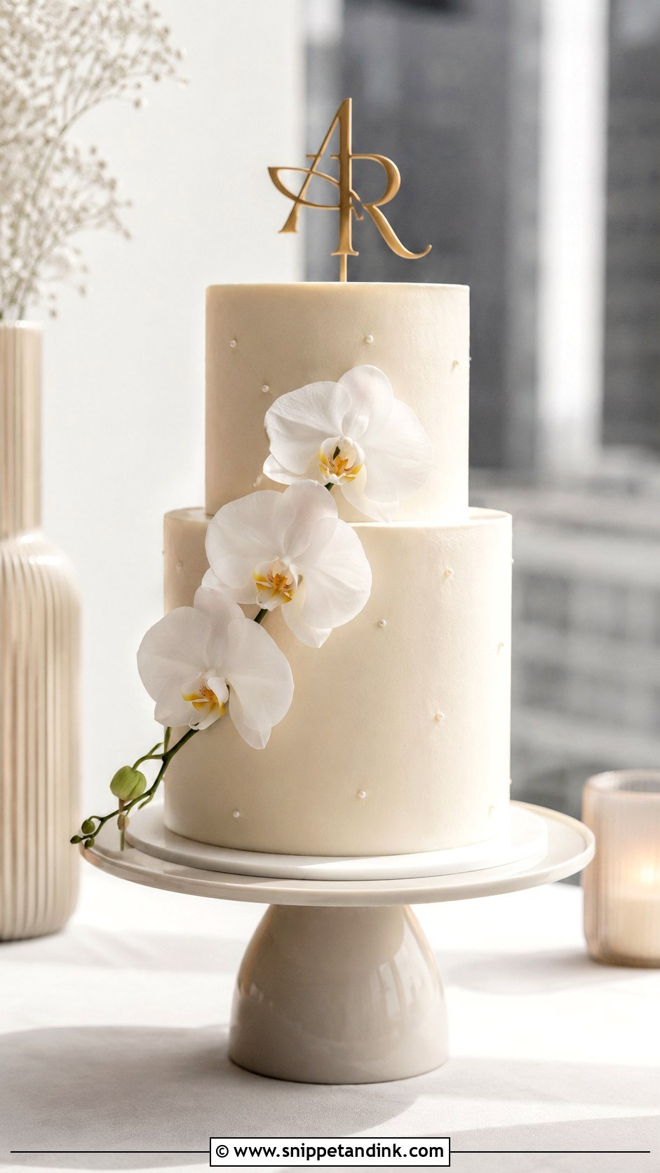 Minimalist Wedding Cake - Snippet and Ink - 20 Non Fondant Wedding Cakes