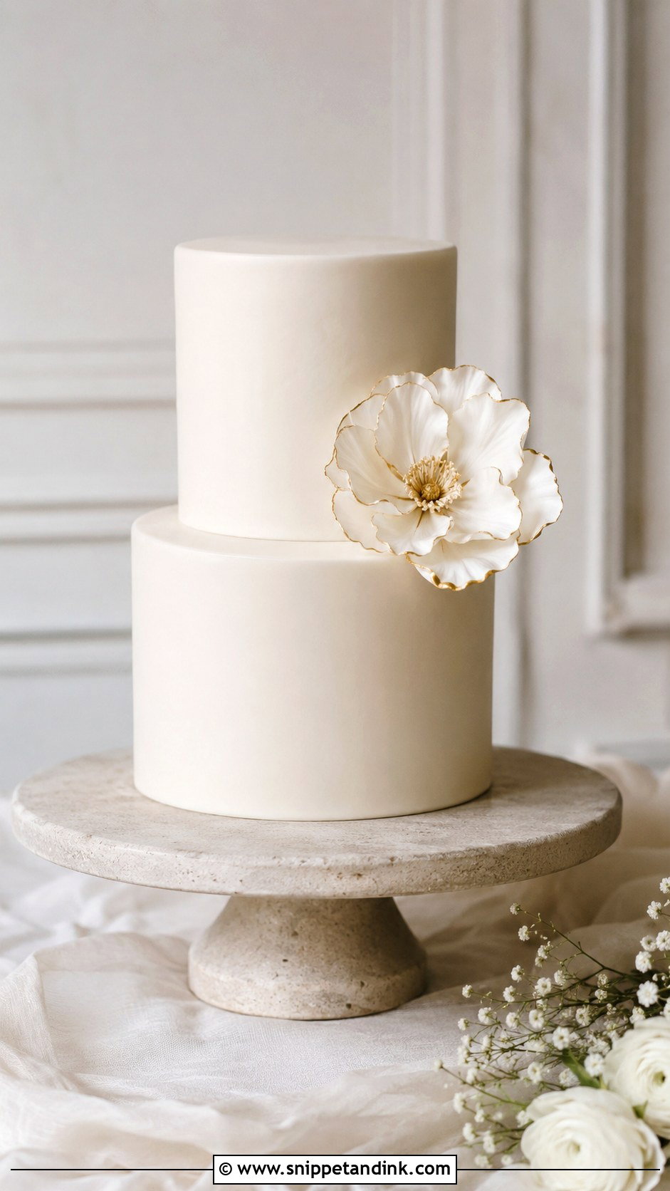 Minimalist Wedding Cake - Snippet and Ink - 20 Simple Beautiful Wedding Cakes