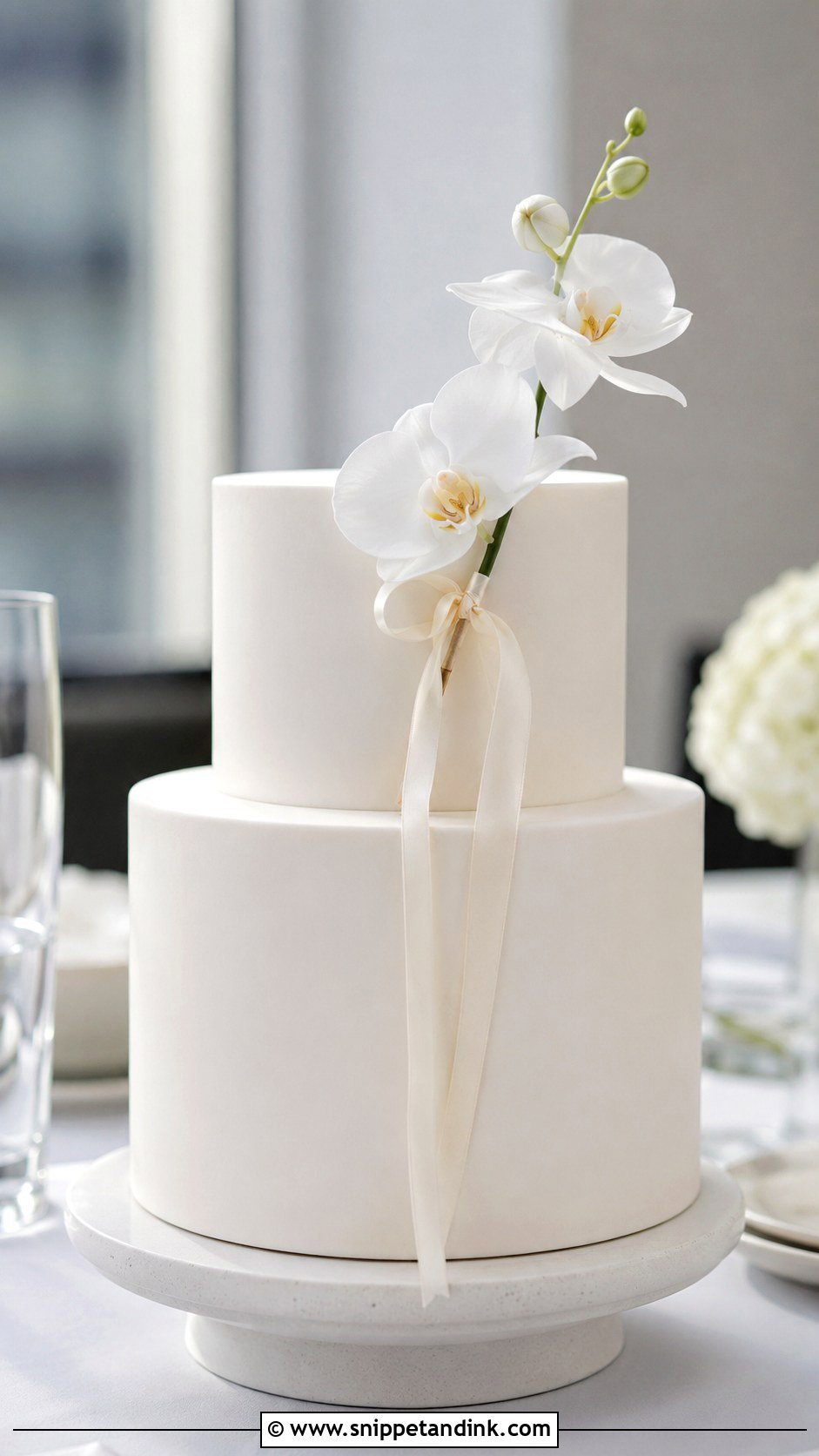 Minimalist Wedding Cake - Snippet and Ink - 20 Wedding Cake Decoration Ideas