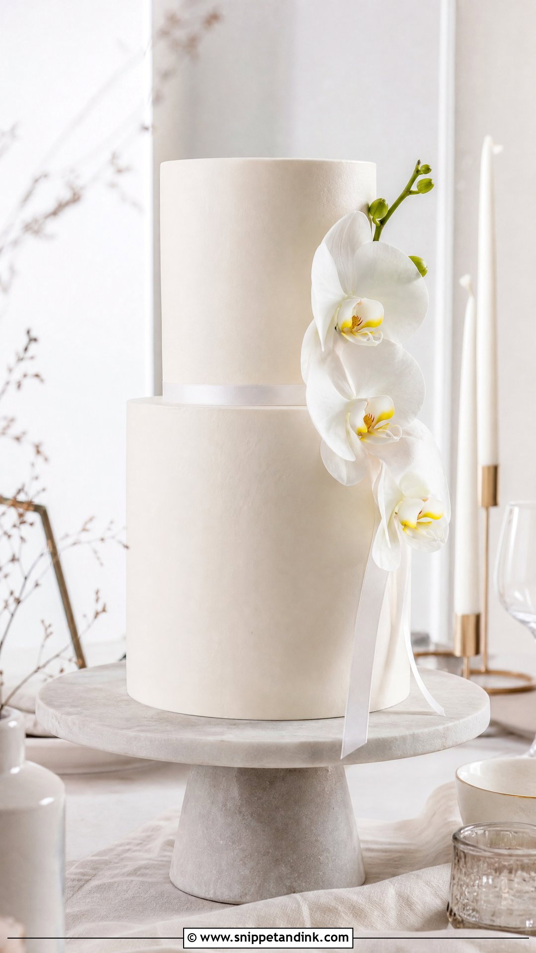 Minimalist Wedding Cake - Snippet and Ink - 20 Wedding Cake Inspiration