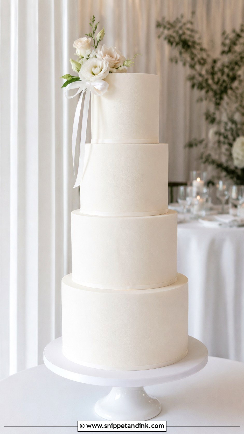 Minimalist Wedding Cake - Snippet and Ink - 20 Wedding Cakes for 200 Guests