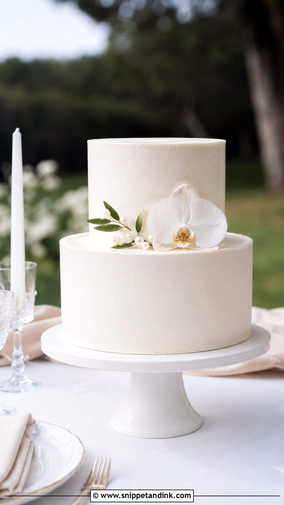 Minimalist Wedding Cake - Snippet and Ink - 25 Outdoor Wedding Cake Ideas