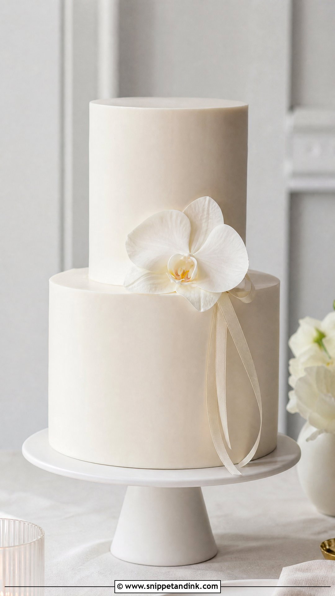 Minimalist Wedding Cake - Snippet and Ink - 25 Trending Wedding Cakes