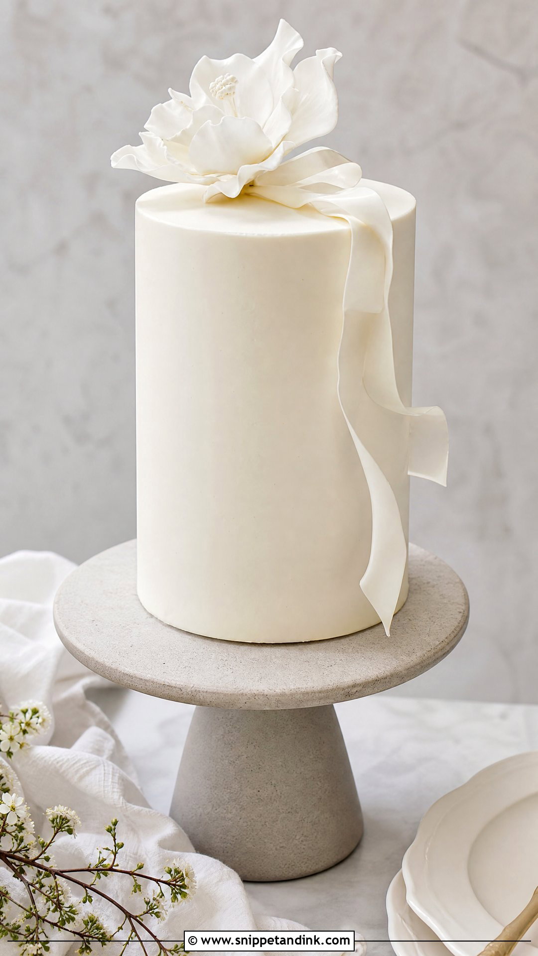 Minimalist Wedding Cake - Snippet and Ink - 35 Wedding Cake Designs