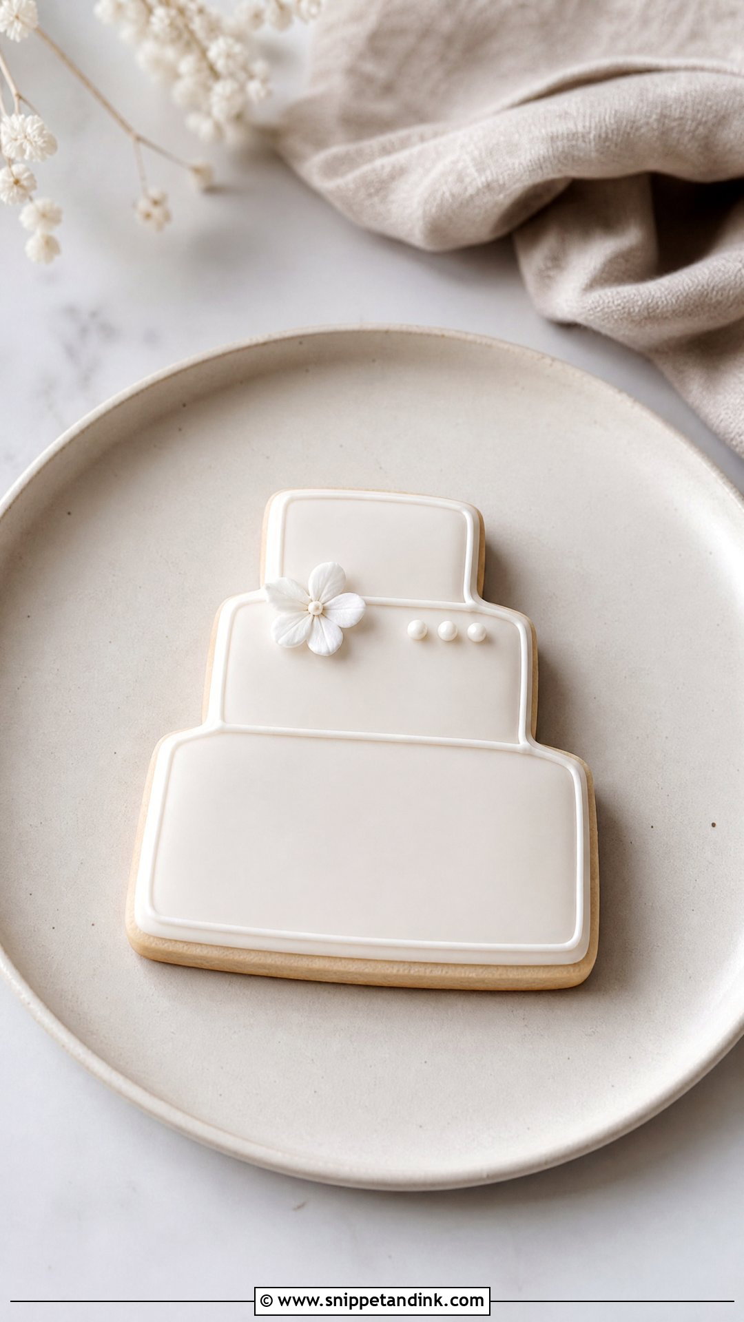 Minimalist Wedding Cake Cookies - Snippet and Ink - 30 Wedding Cake Cookies