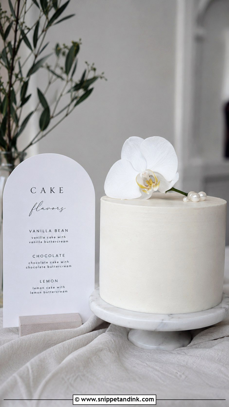 Minimalist Wedding Cake Flavor Sign - Snippet and Ink - 20 Wedding Cake Flavour Sign Ideas