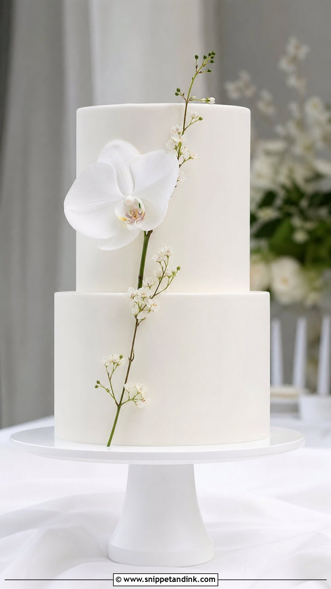 Minimalist Wedding Cake With Flowers - Snippet and Ink - 35 Cakes with Flowers for Wedding