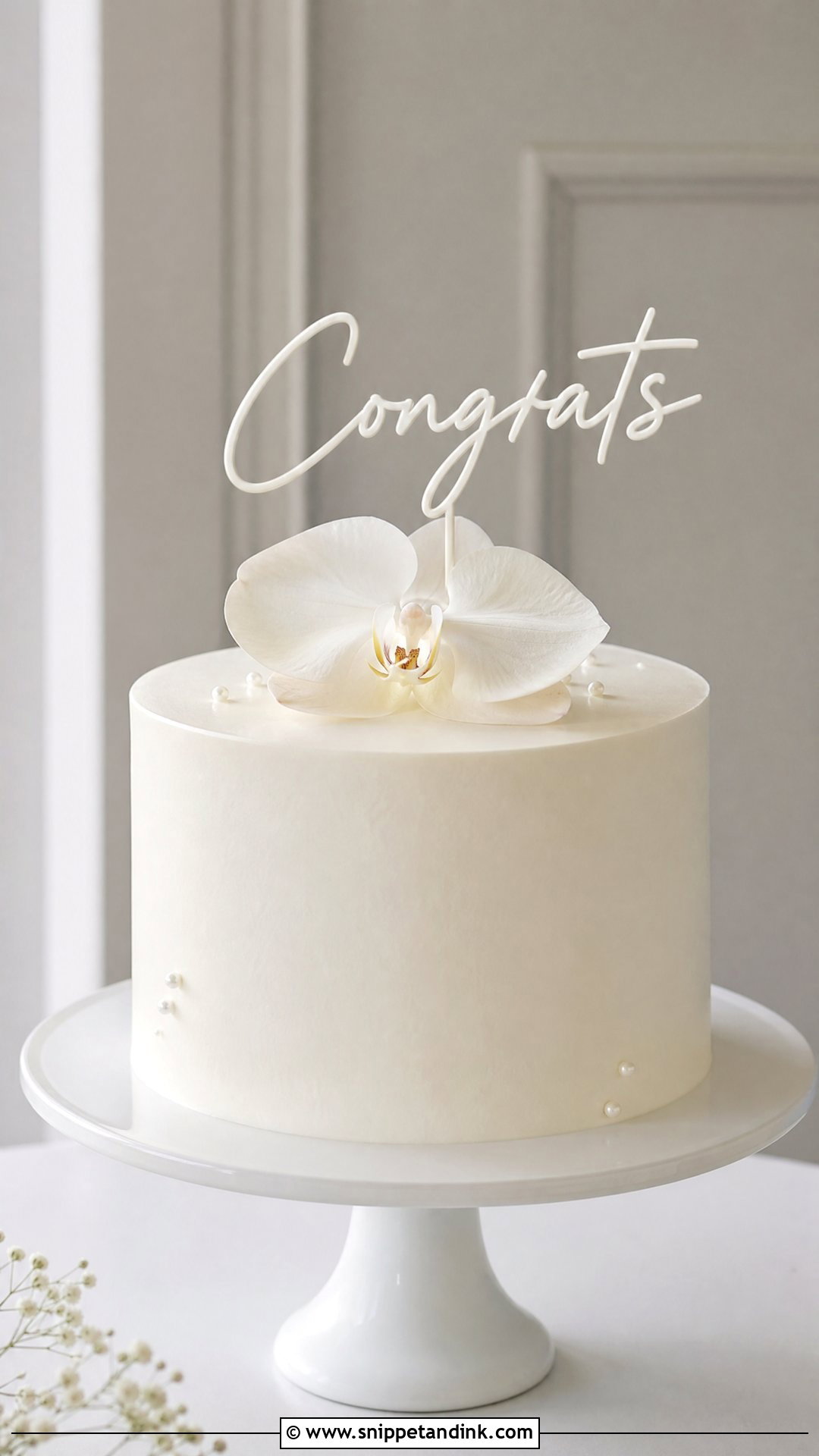 Minimalist Wedding Congrats Cake - Snippet and Ink - 30 Congrats Cake Ideas for Wedding