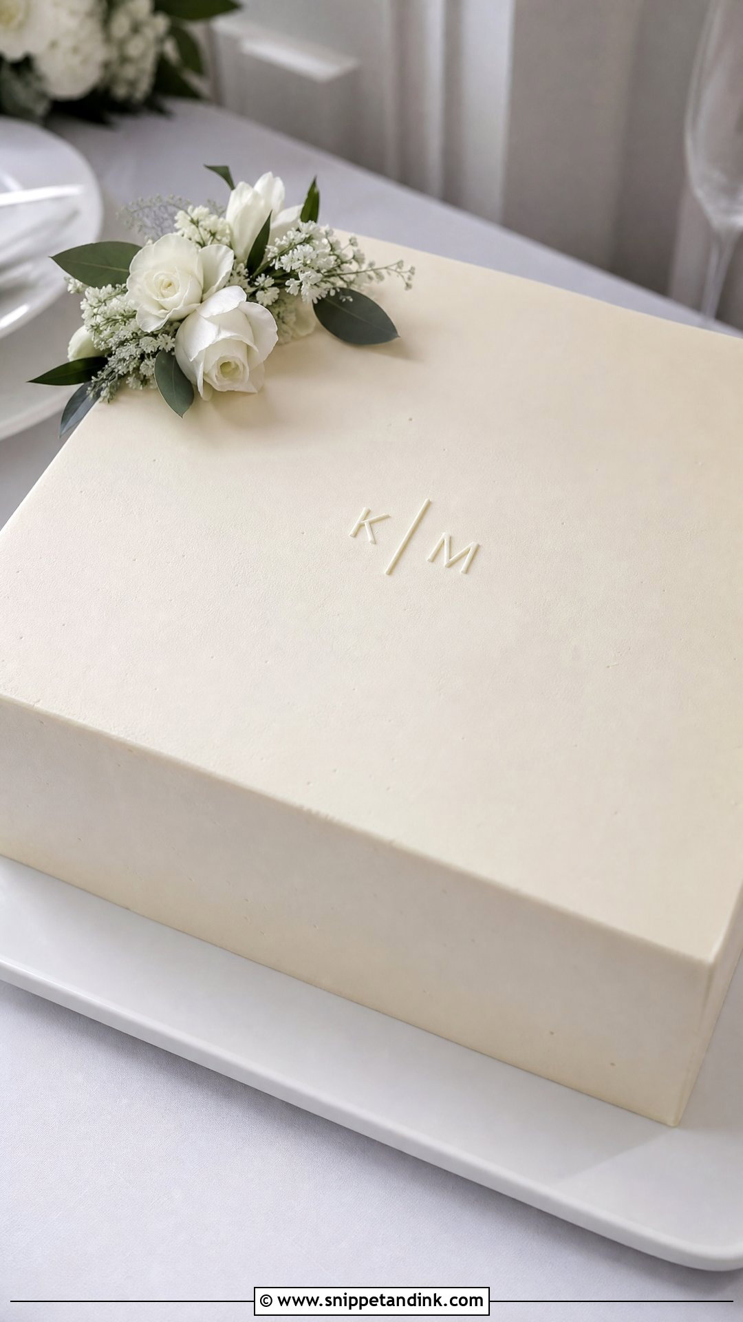 Minimalist Wedding Sheet Cake - Snippet and Ink - 20 Wedding Sheet Cakes