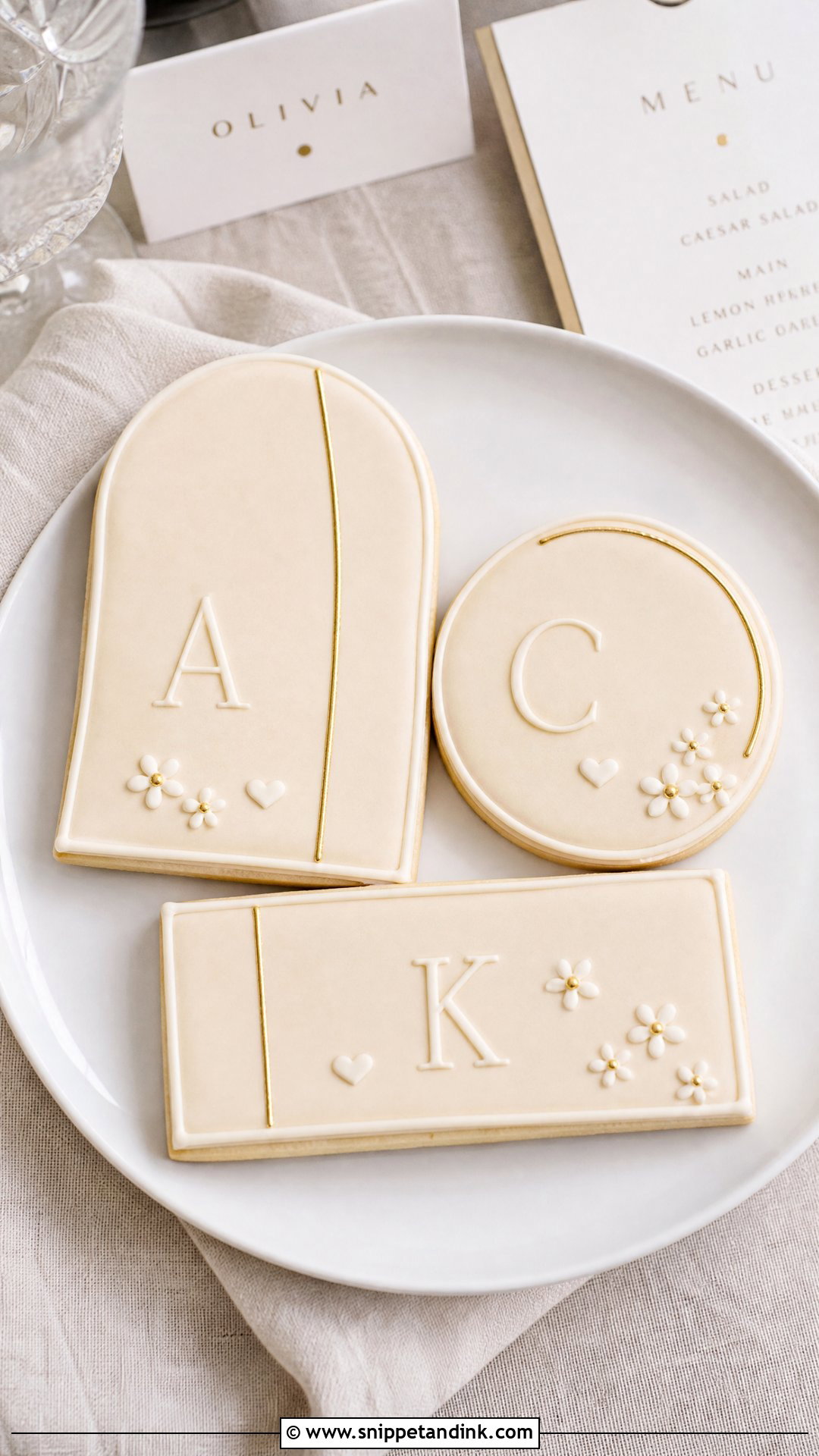 Minimalist Wedding Sugar Cookies - Snippet and Ink - 20 Wedding Sugar Cookies