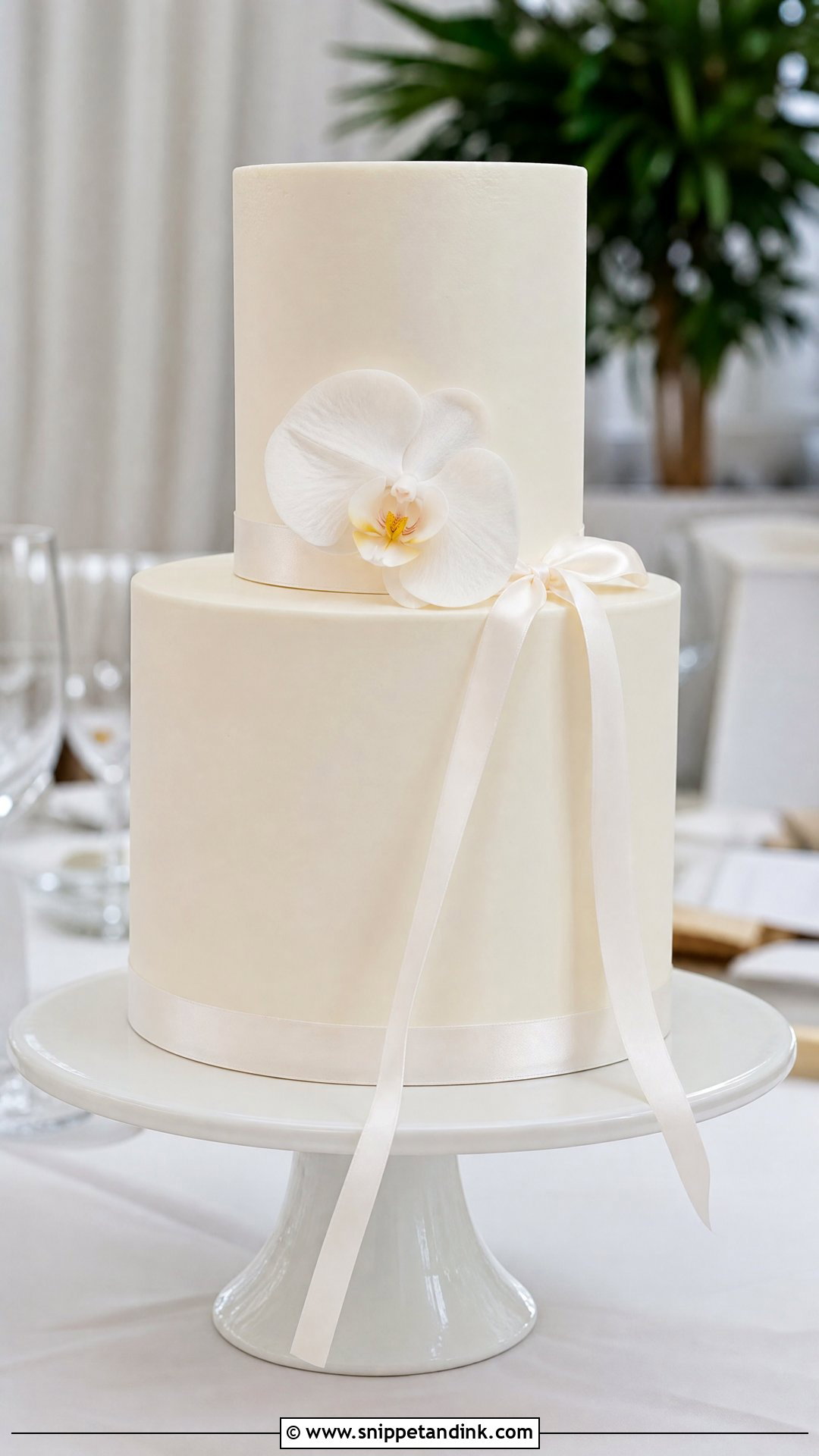 Minimalist White Wedding Cake - Snippet and Ink - 25 Elegant Unique Classy Wedding Cakes