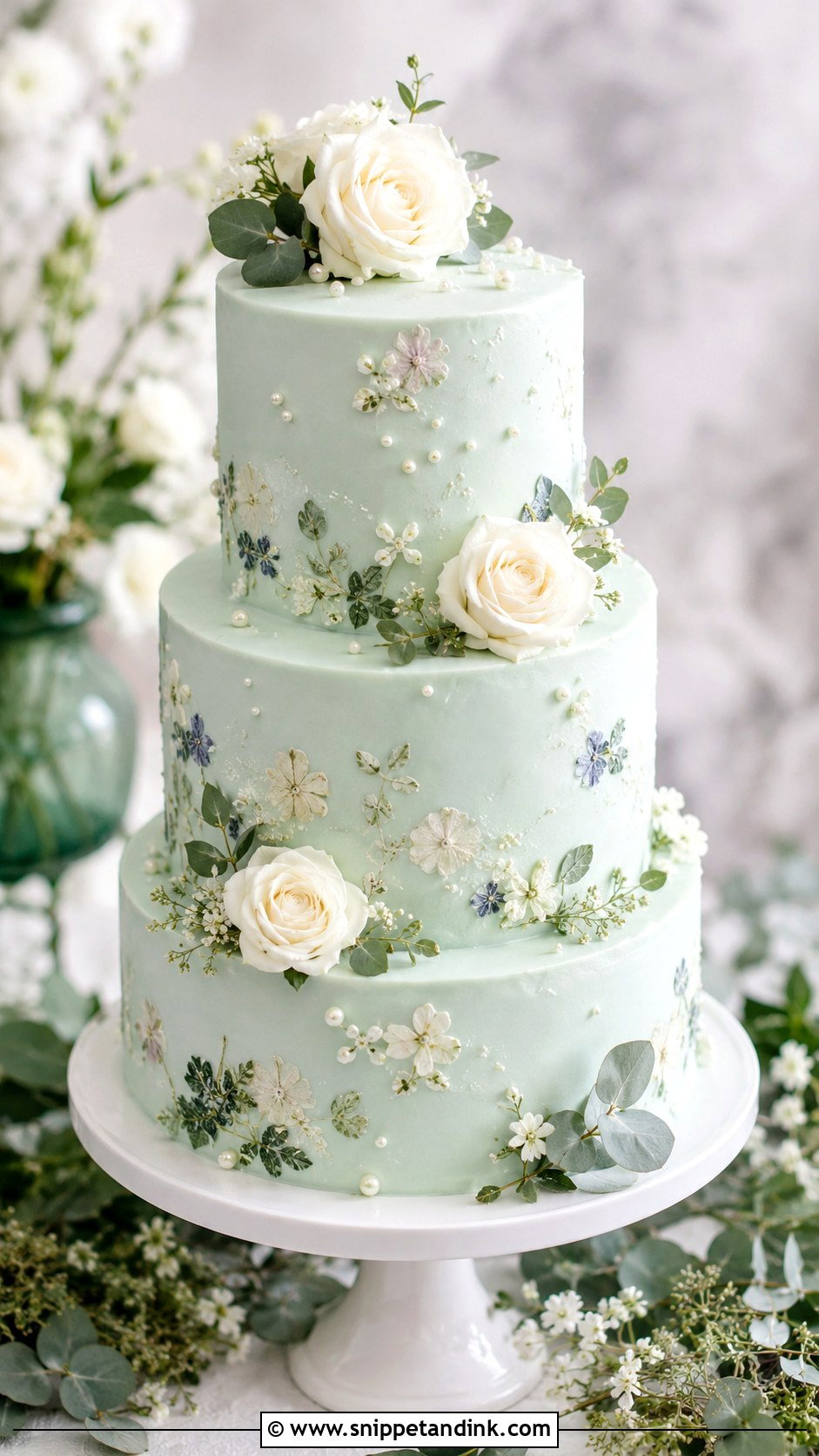 Mint Sorbet Wedding Cake - Snippet and Ink - 20 Sorbet Wedding Cake Ideas