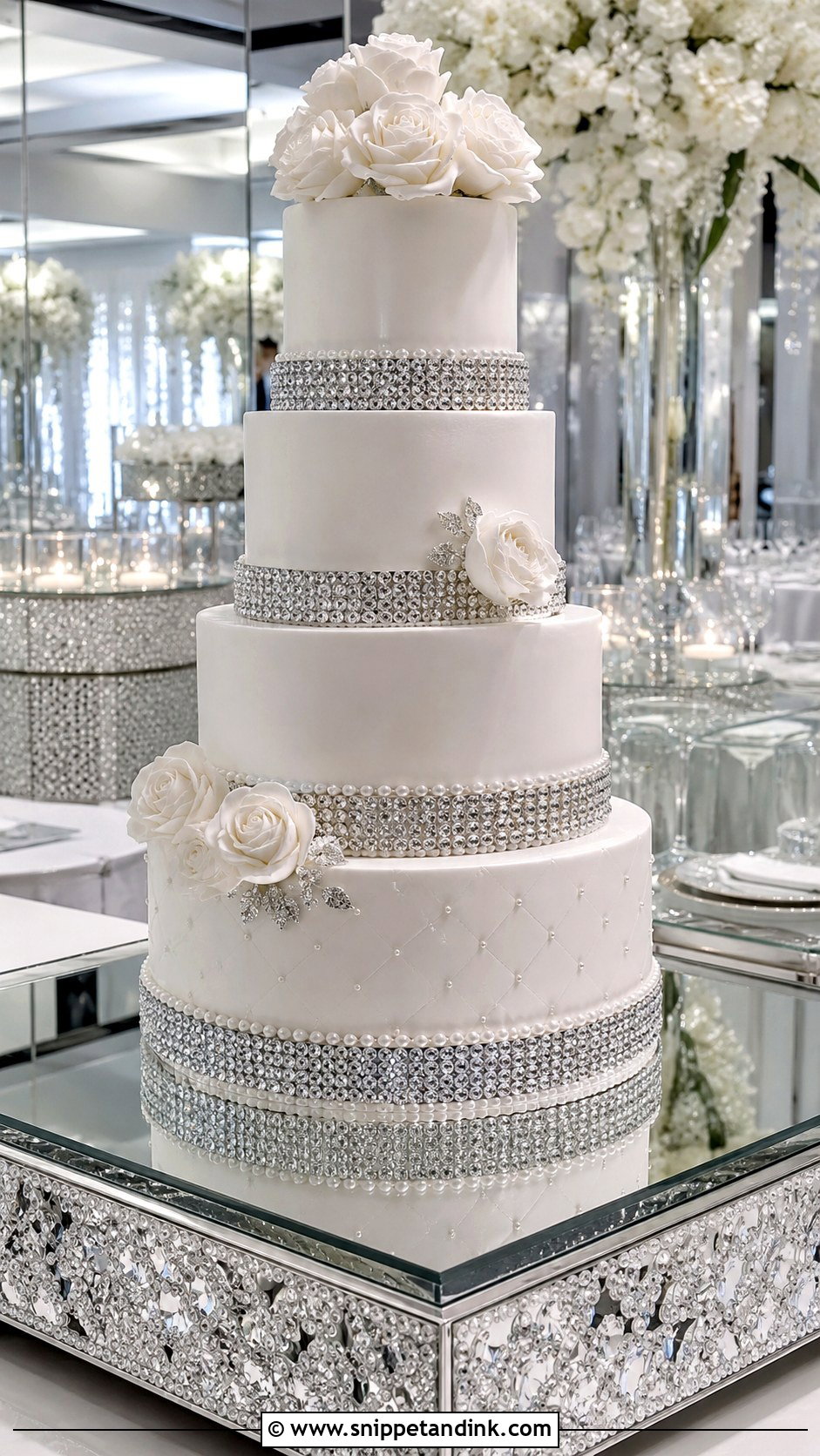 Mirror Bling Wedding Cake - Snippet and Ink - 25 Diamond Bling Wedding Cakes