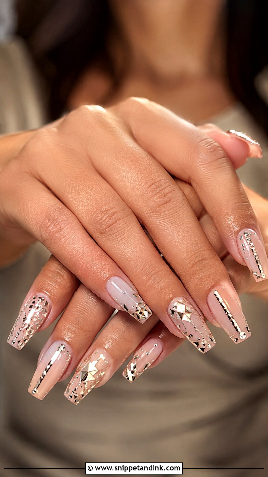 Mirror Work Desi Wedding Nails - Snippet and Ink - 30 Desi Wedding Nails