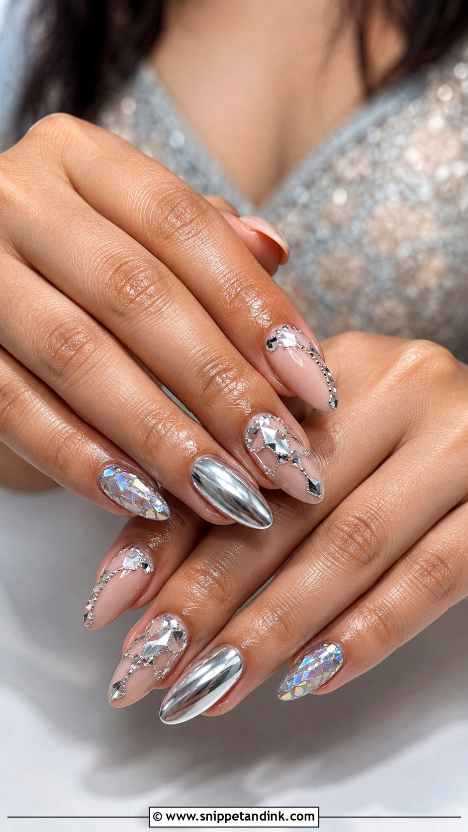 Mirror Work Indian Wedding Nails - Snippet and Ink - 30 Indian Wedding Nails