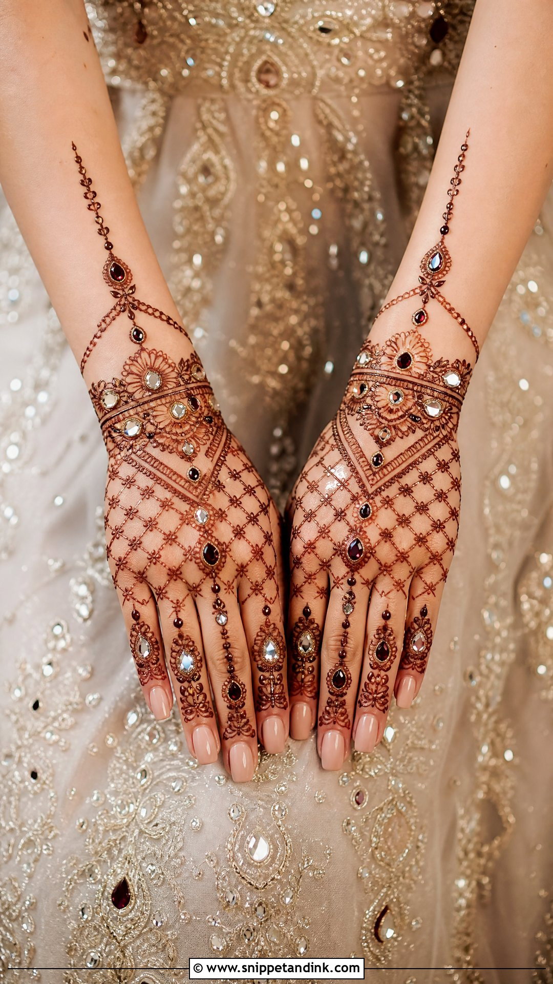 Mirror Work Mehndi Lehnga Design - Snippet and Ink - 25 Mehndi Lehnga Designs