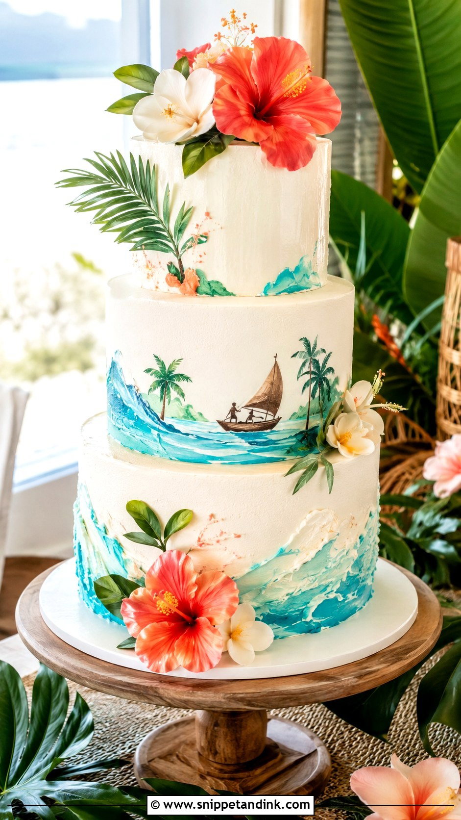 Moana Wedding Cake - Snippet and Ink - 20 Disney Wedding Cake Ideas