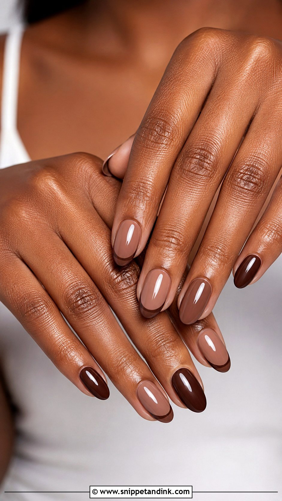 Mocha Brown Bridal Nails For Black Women - Snippet and Ink - 20 Bridal Nails Black Women