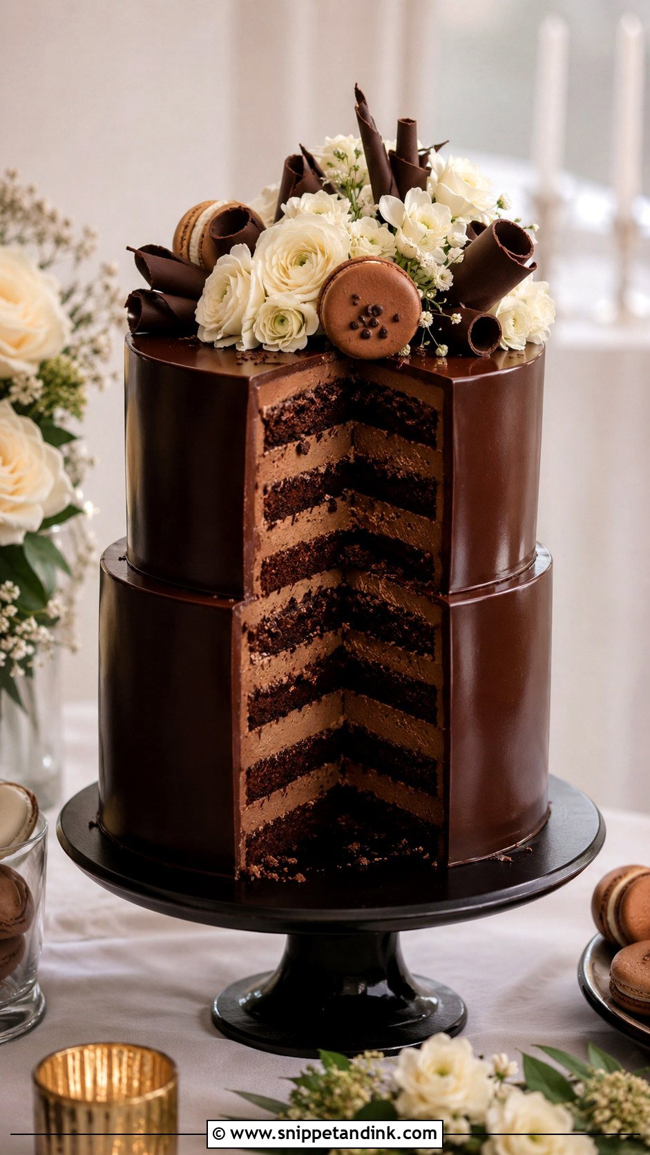 Mocha Mousse Wedding Cake - Snippet and Ink - 25 Mousse Wedding Cake Ideas