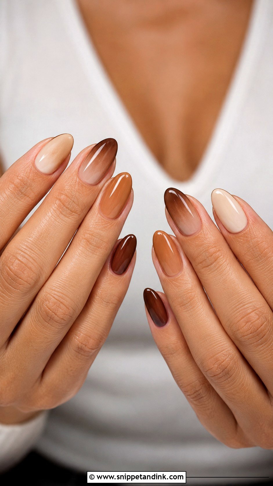 Mocha Ombre Fall Wedding Nails - Snippet and Ink - 20 Fall Nails for Wedding