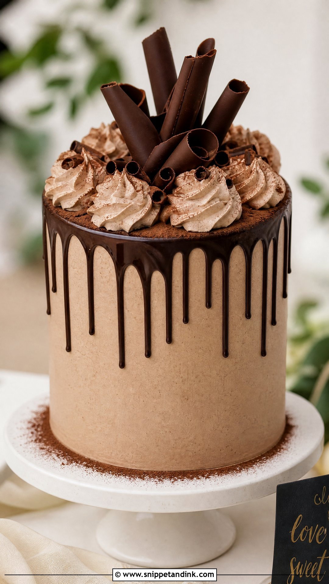 Mocha Tiramisu Wedding Cake - Snippet and Ink - 25 Tiramisu Wedding Cake Ideas
