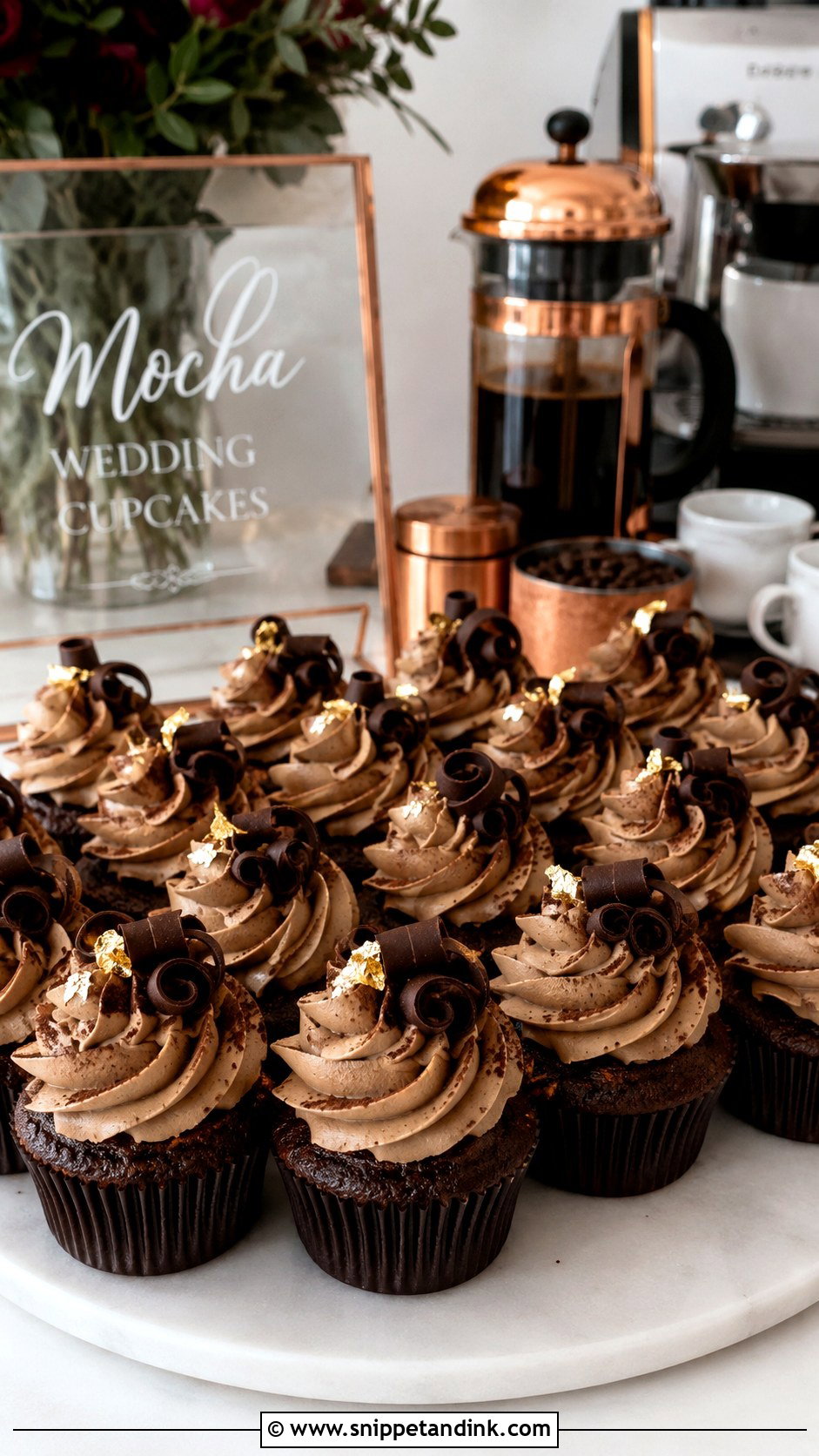 Mocha Wedding Cupcakes - Snippet and Ink - 20 Fall Wedding Cupcake Ideas