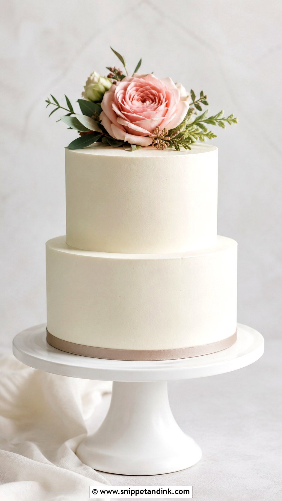 Modern 2 Tier Wedding Cake With Roses - Snippet and Ink - 20 2 Tier Wedding Cake Ideas with Roses