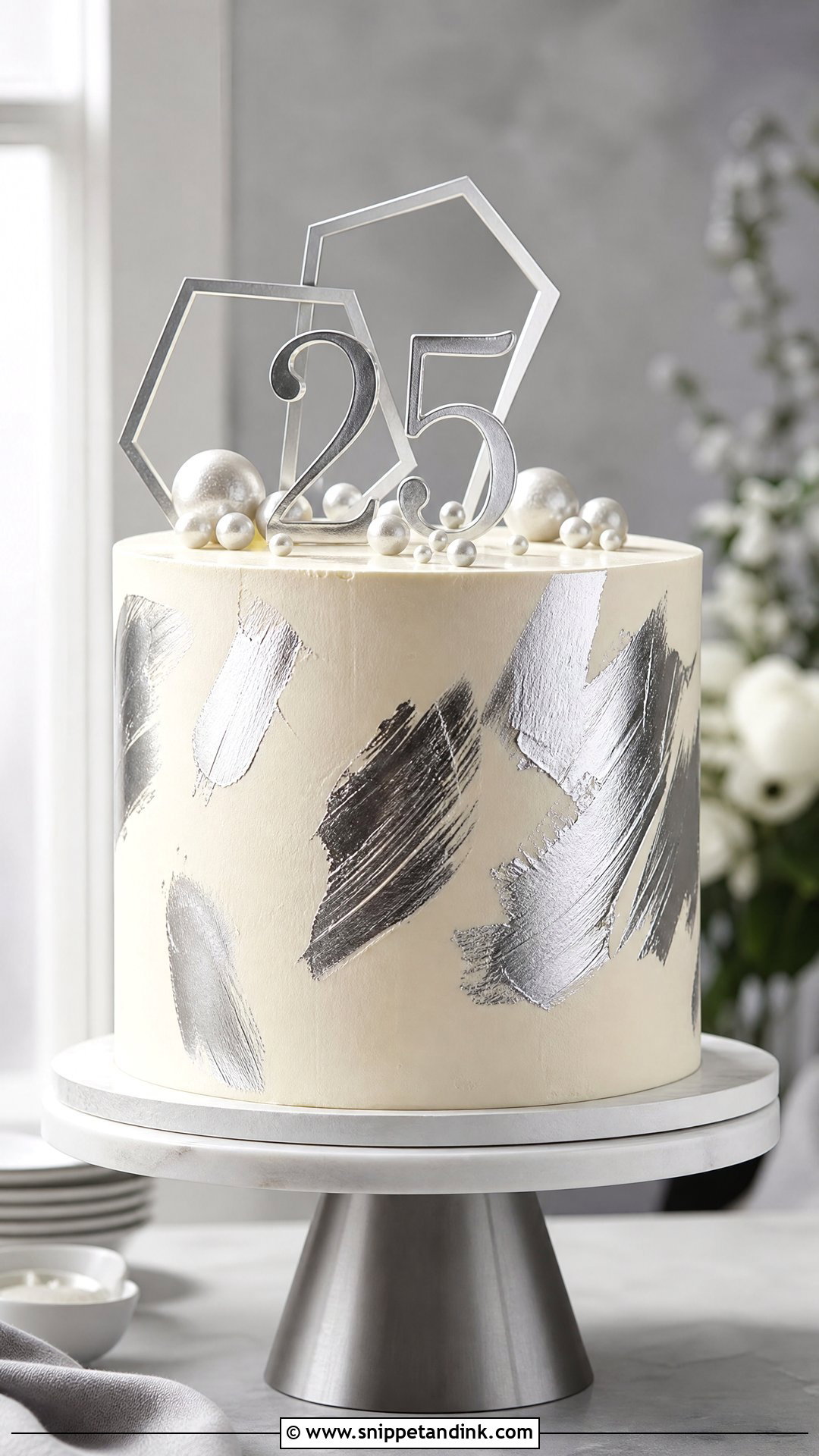 Modern 25th Anniversary Cake - Snippet and Ink - 25 25th Anniversary Cake Ideas