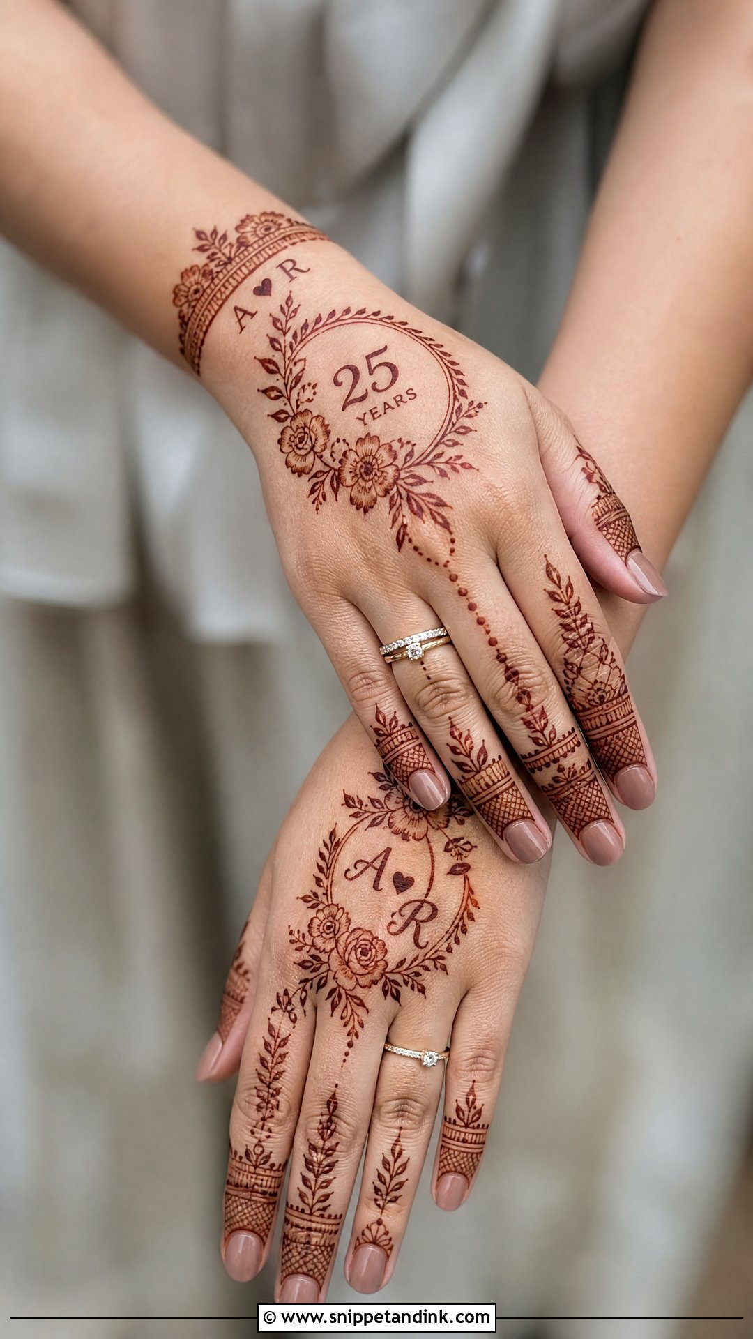 Modern 25th Anniversary Mehndi Design - Snippet and Ink - 20 25 Anniversary Mehndi Design Ideas