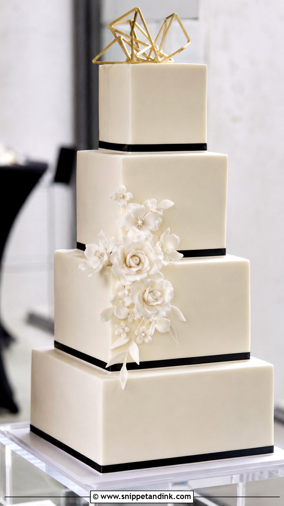 Modern 4 Tier Wedding Cake - Snippet and Ink - 20 4 Tiered Wedding Cakes