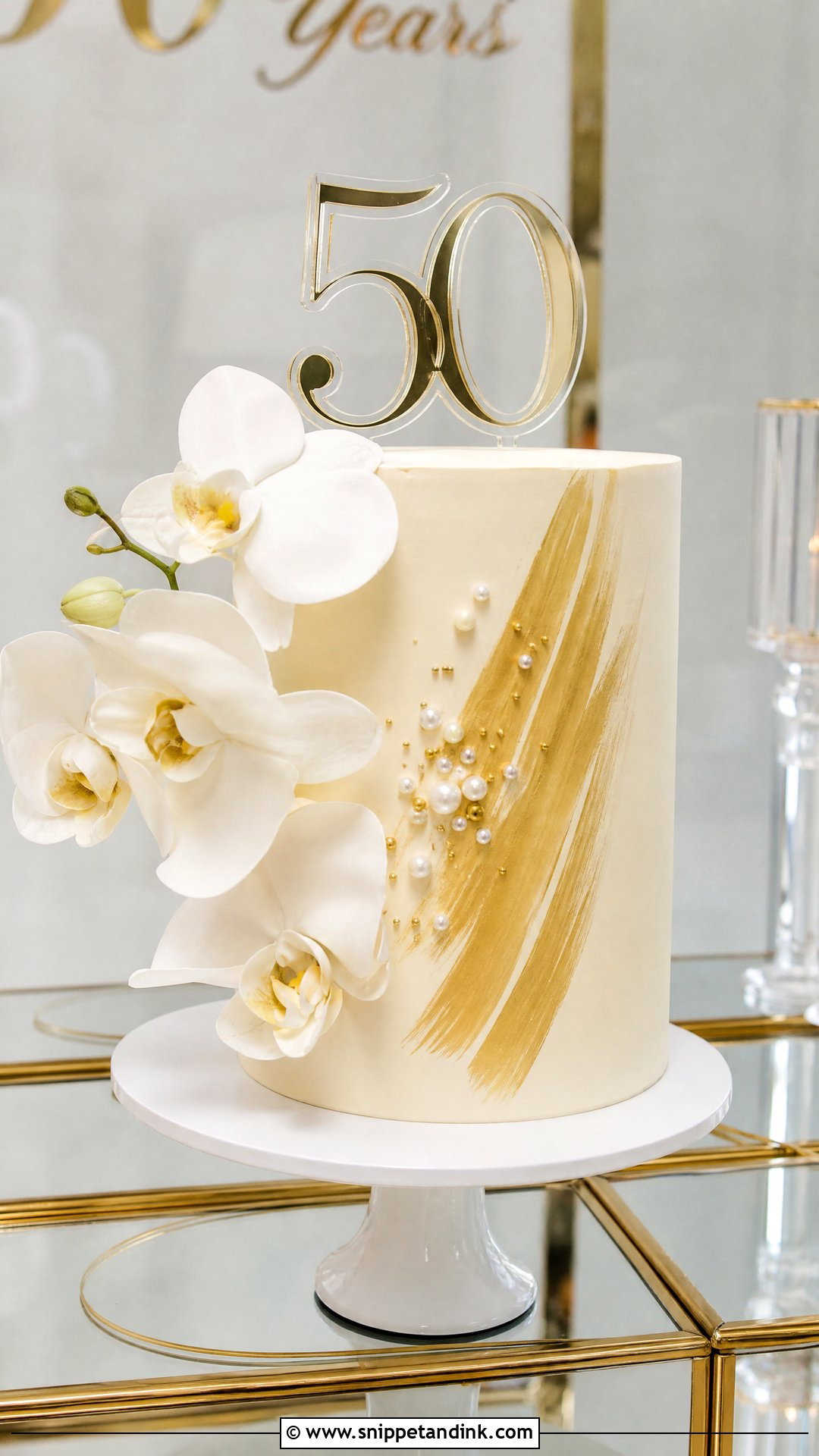 Modern 50th Anniversary Cake - Snippet and Ink - 30 50th Anniversary Cakes
