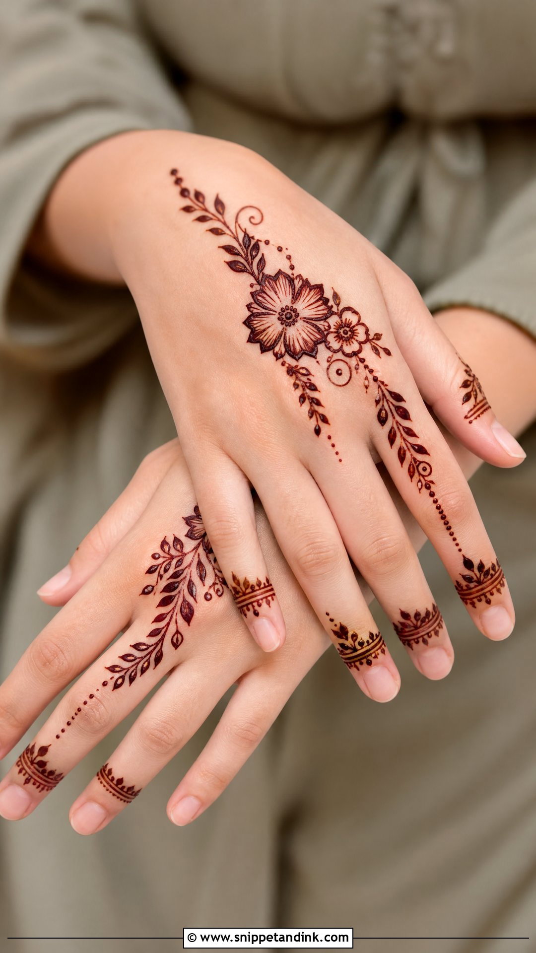 Modern Arabic Back Hand Mehndi Design - Snippet and Ink - 30 Latest Arabic Back Hand Mehndi Designs