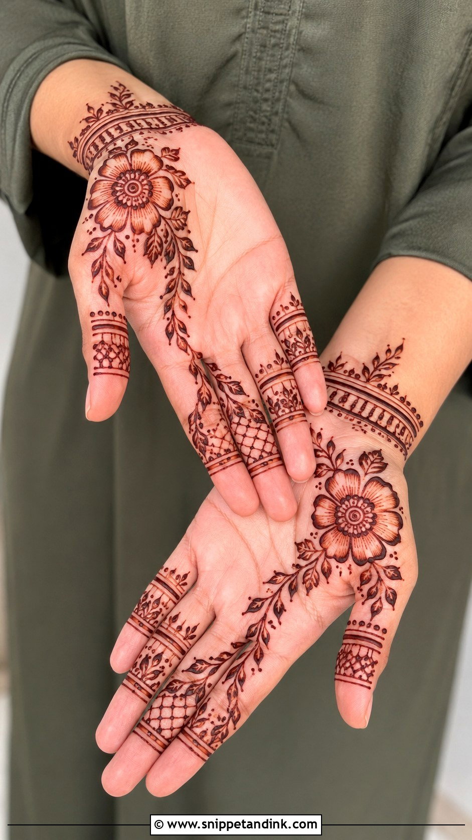 Modern Arabic Front Hand Mehndi Design - Snippet and Ink - 35 Arabic Front Hand Mehndi Designs