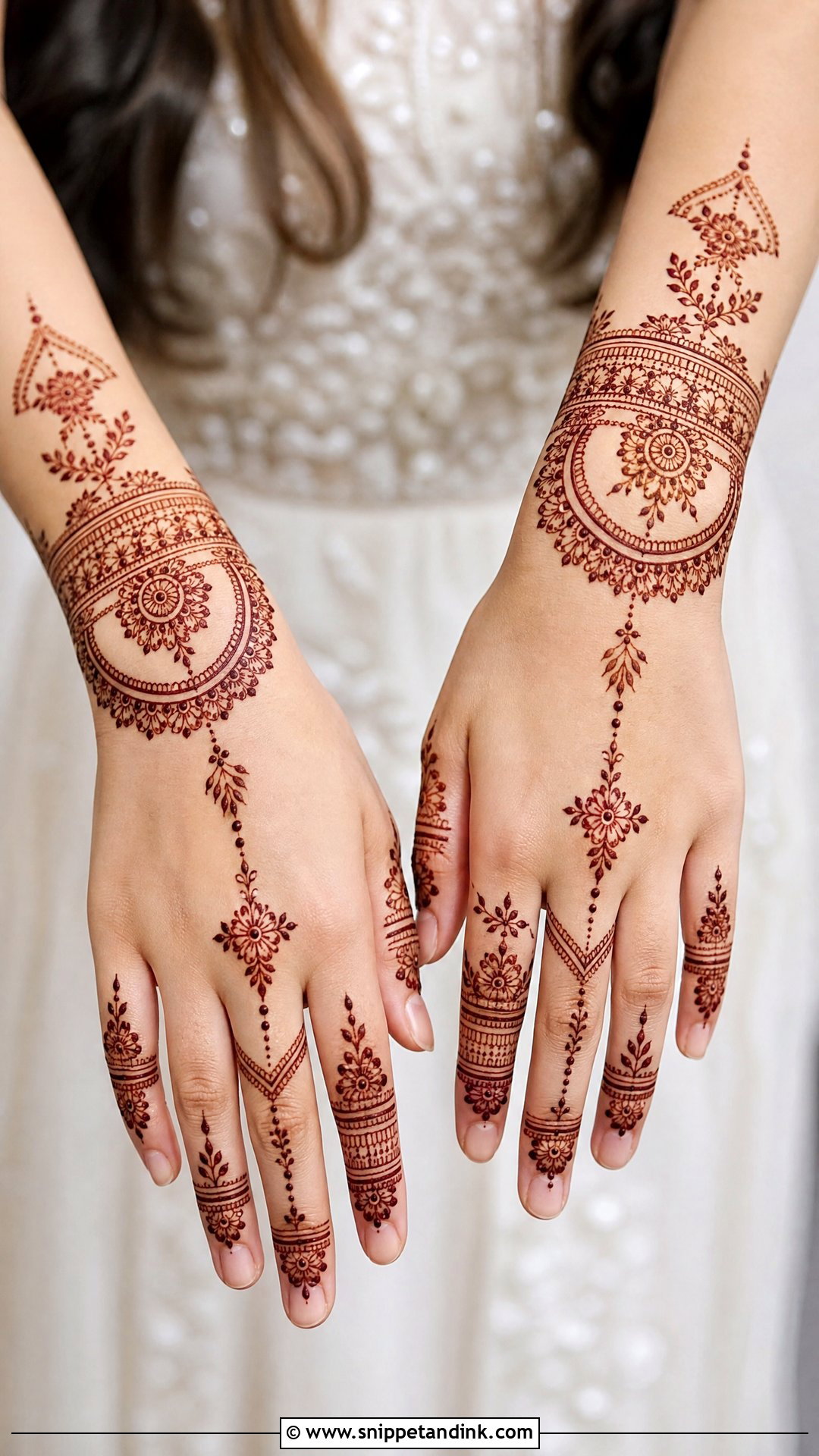 Modern Back Bridal Mehndi Design - Snippet and Ink - 25 Back Bridal Mehndi Designs