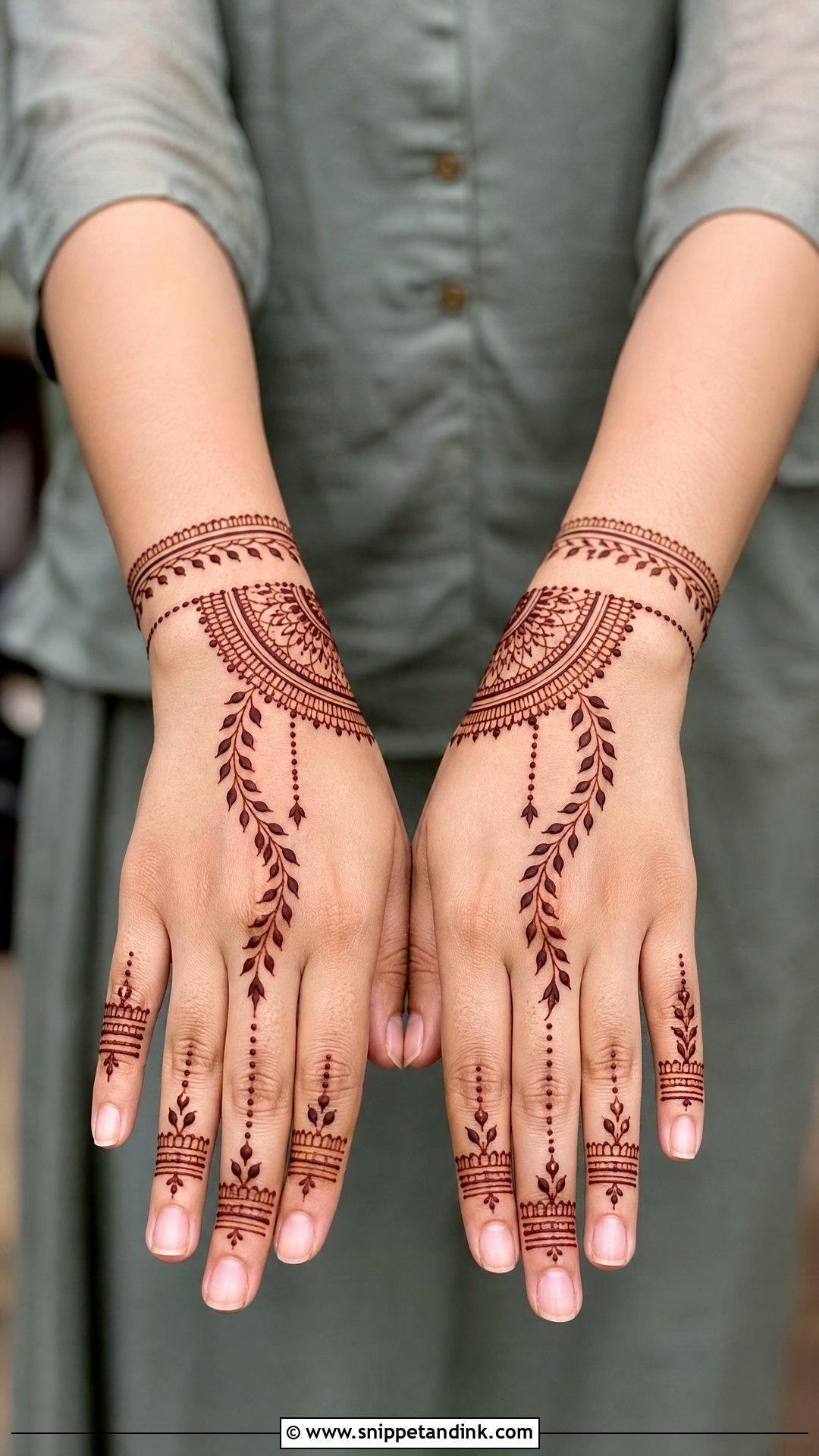 Modern Back Hand Engagement Mehndi Design - Snippet and Ink - 20 Back Hand Engagement Mehndi Designs