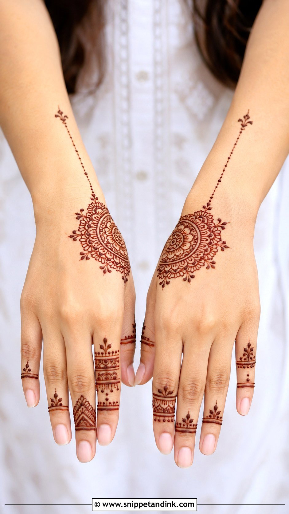 Modern Back Hand Mehndi Design - Snippet and Ink - 30 Simple Easy Back Hand Mehndi Design Ideas