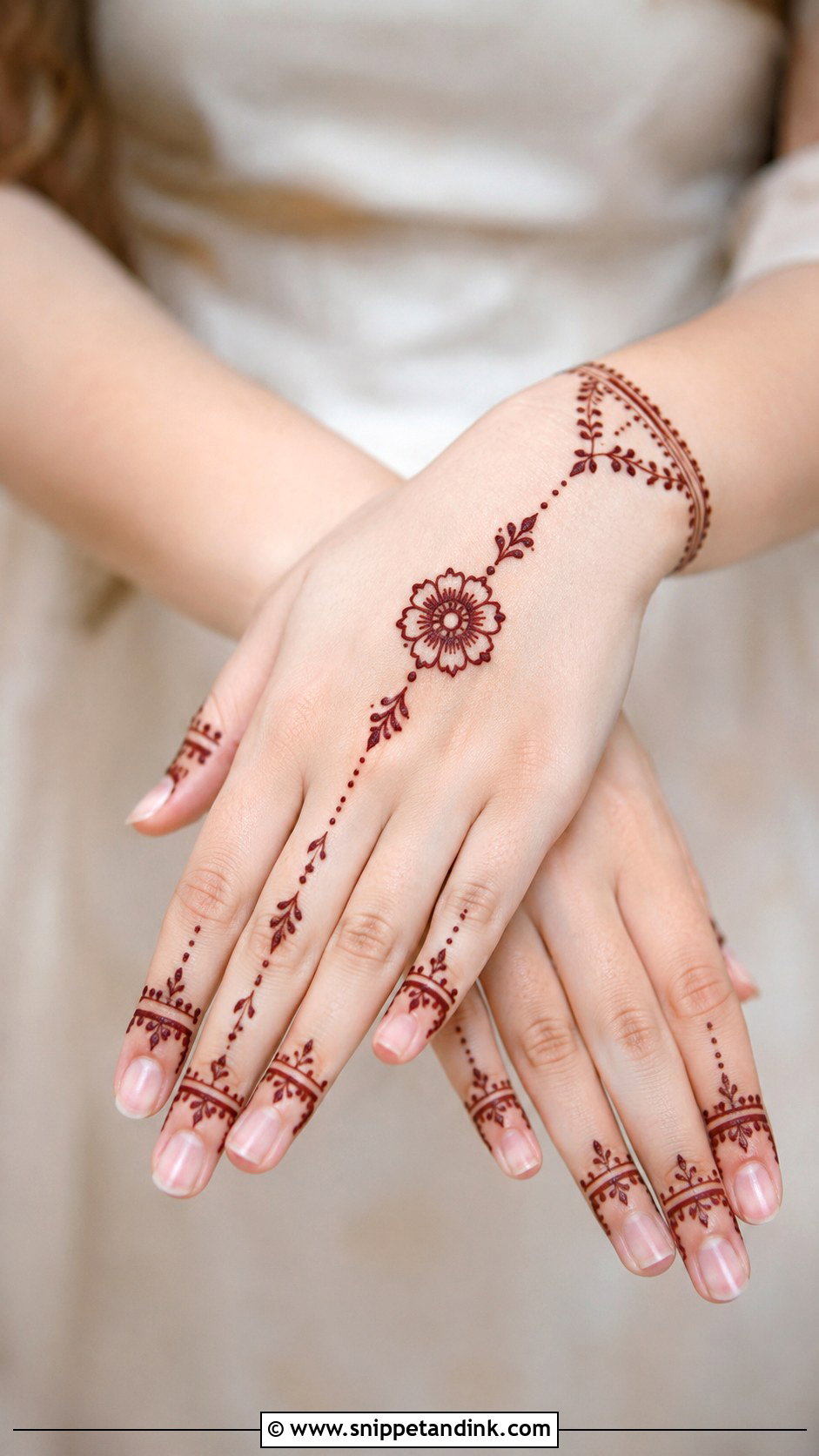 Modern Back Hand Mehndi Design - Snippet and Ink - 35 Simple Back Hand Mehndi Designs