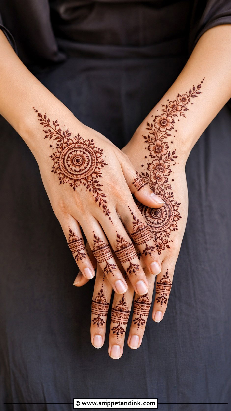 Modern Back Hand Mehndi Design - Snippet and Ink - 35 Simple Beautiful Back Hand Mehndi Designs